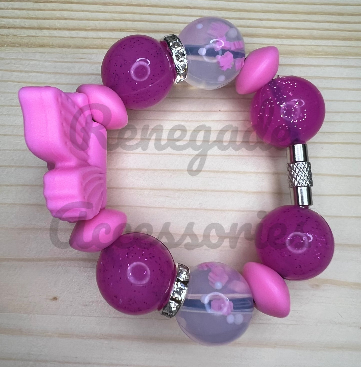 Silicone Charm - Pink Butterfly