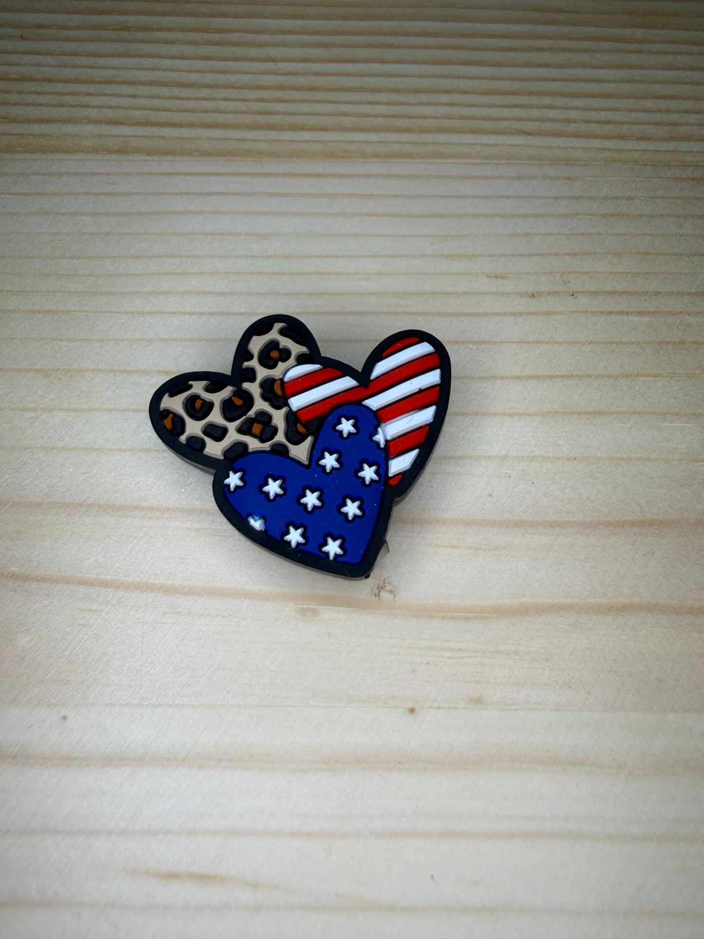 Focal Bead - Fourth Of July Hearts