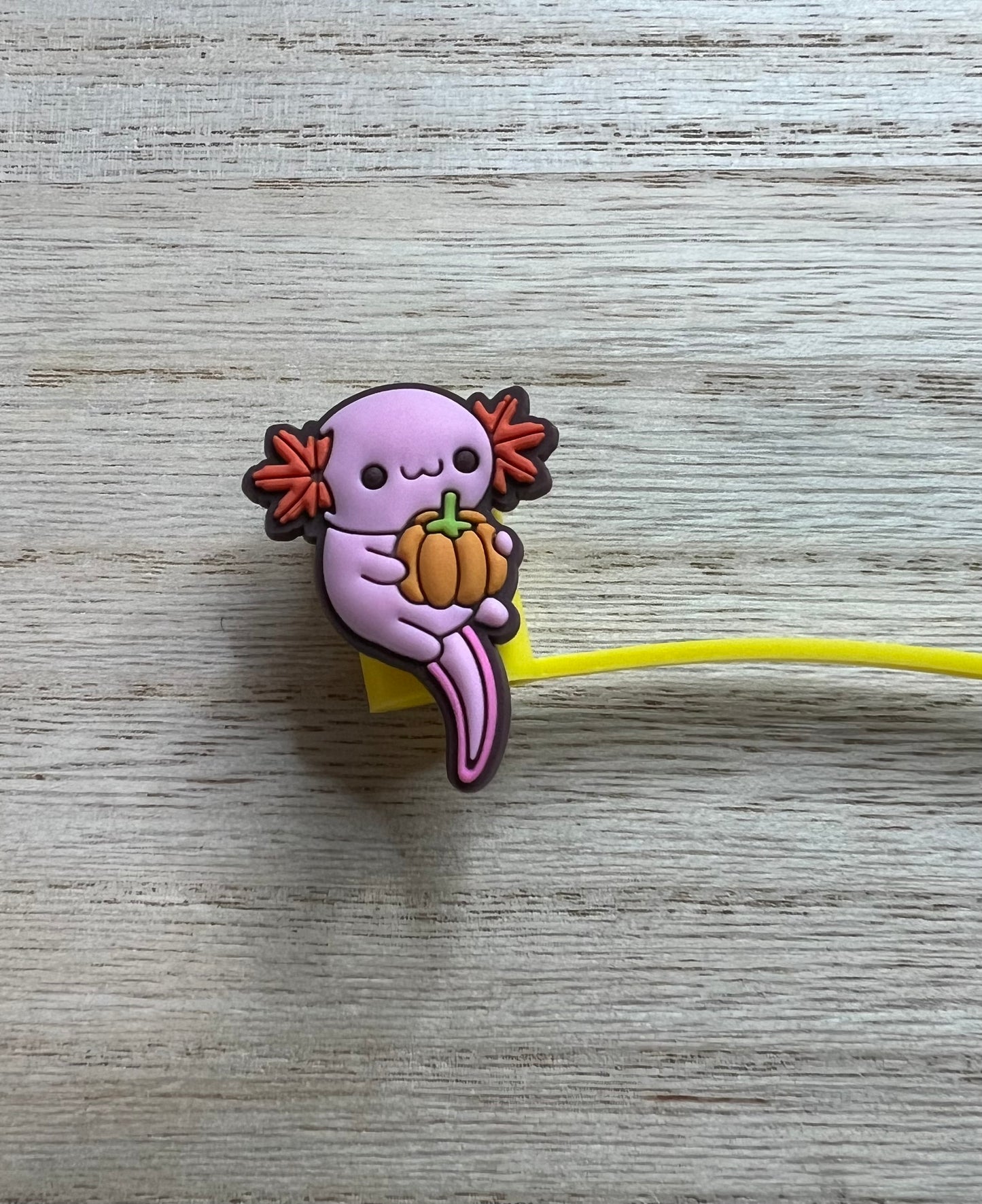 Straw Topper - Axolotl Pumpkin