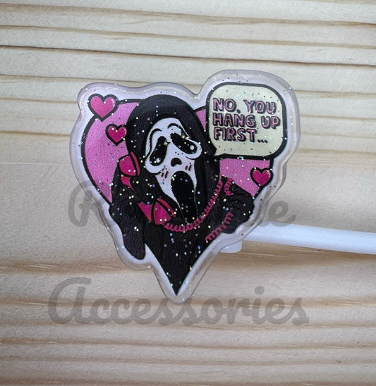 Straw Topper - You Hang Up Ghostface