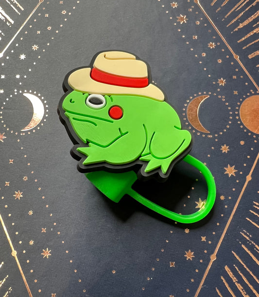 Straw Topper - Frog With Hat