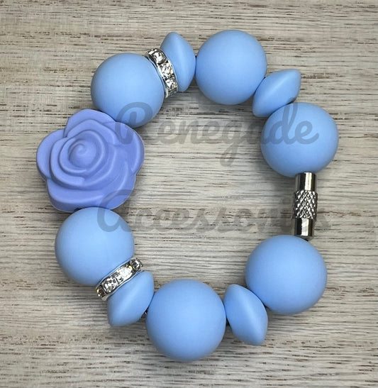 Silicone Charm - Baby Blue Rose - Peri
