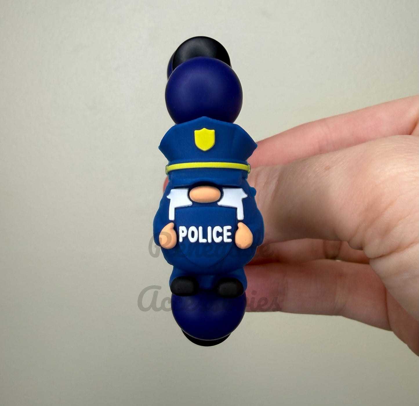 Silicone Charm - Police Gnome