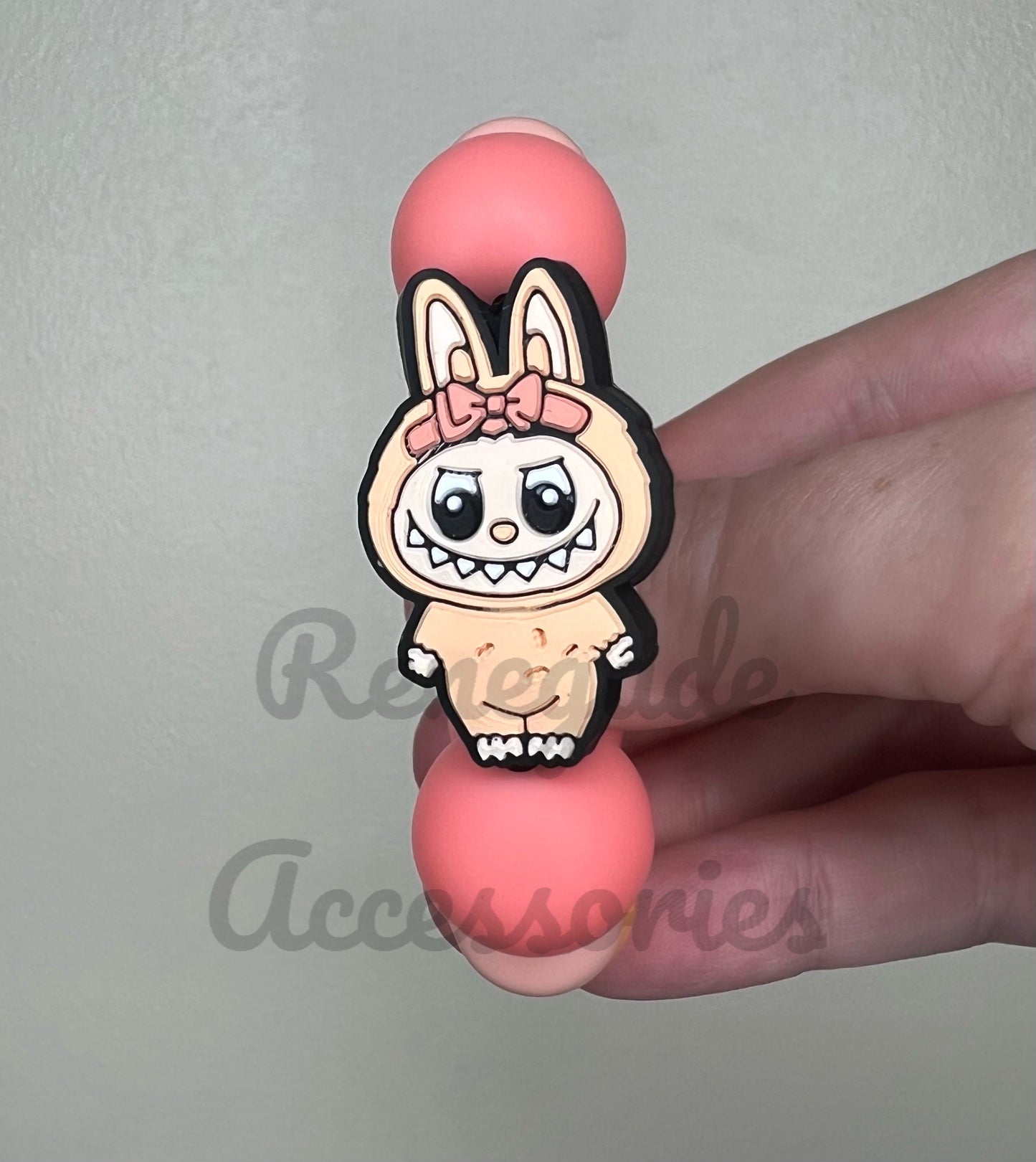 Silicone Charm - Bubu Peach Bow