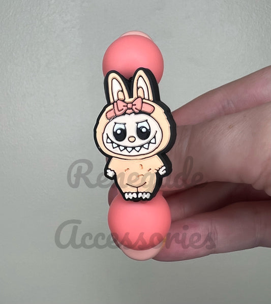 Silicone Charm - Bubu Peach Bow