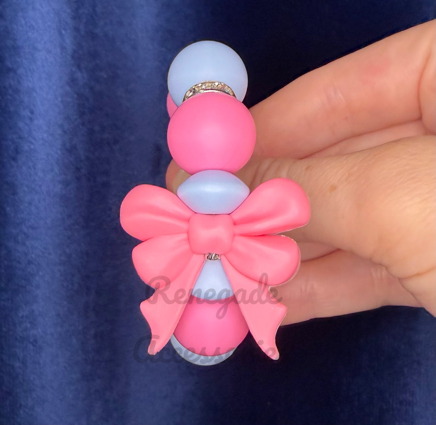 Silicone Charm - Daydream Pink Bow