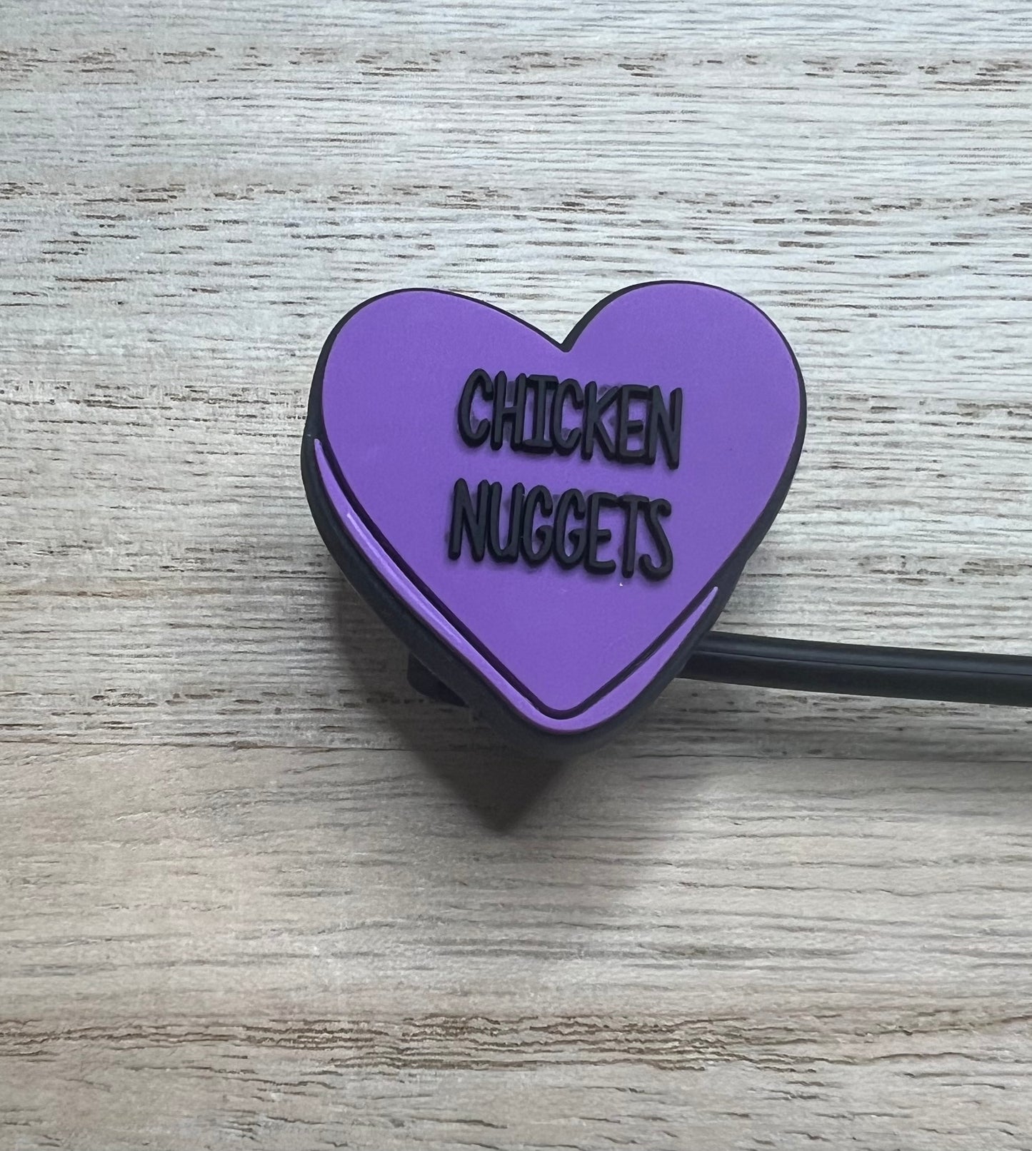 Straw Topper - Chicken Nuggets - Purple Heart