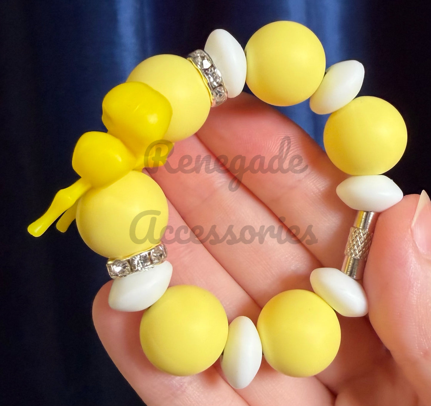 Silicone Charm - Yellow Bow