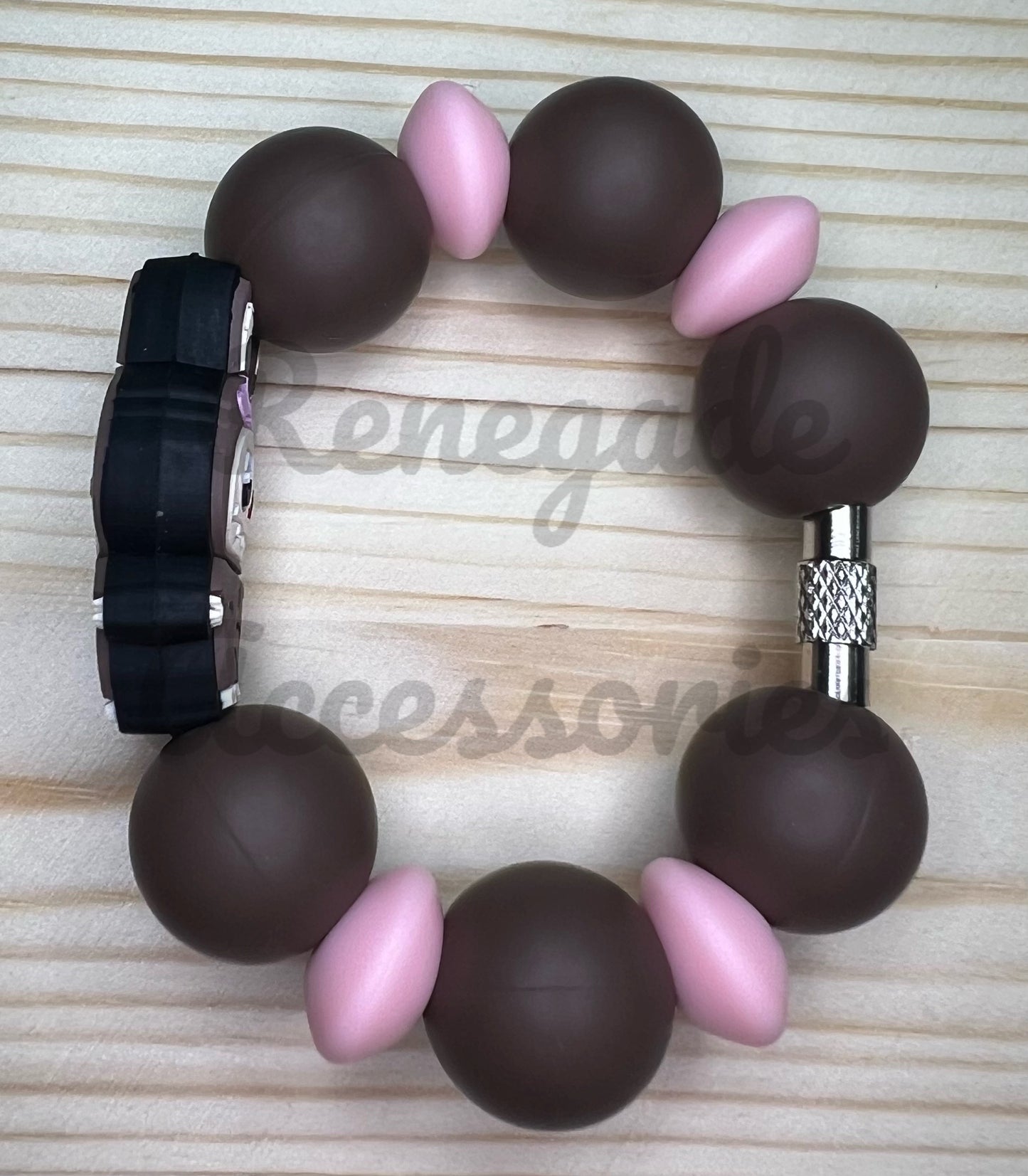 Silicone Charm - Bubu Brown Bow