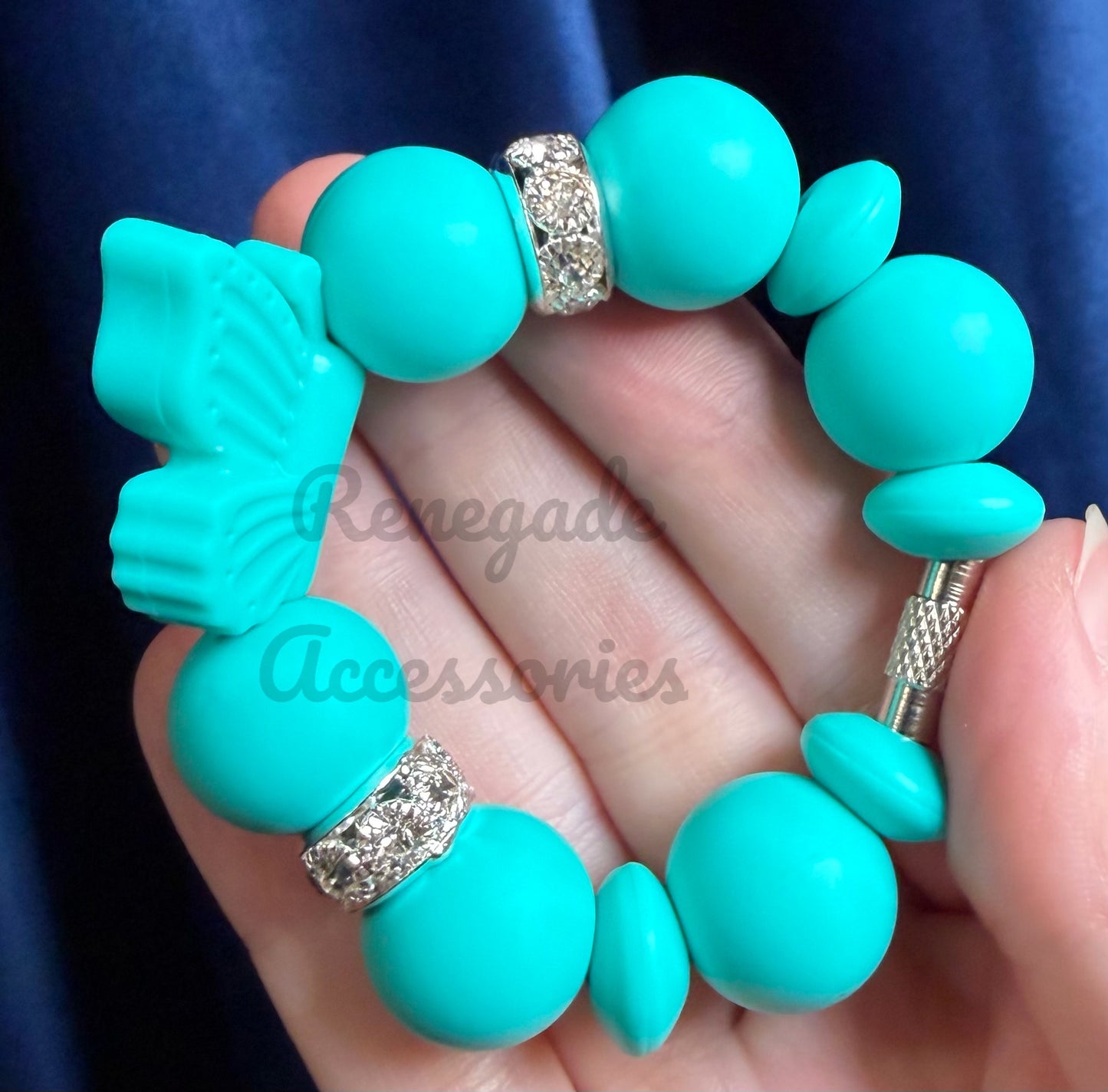 Silicone Charm - Turquoise Butterfly