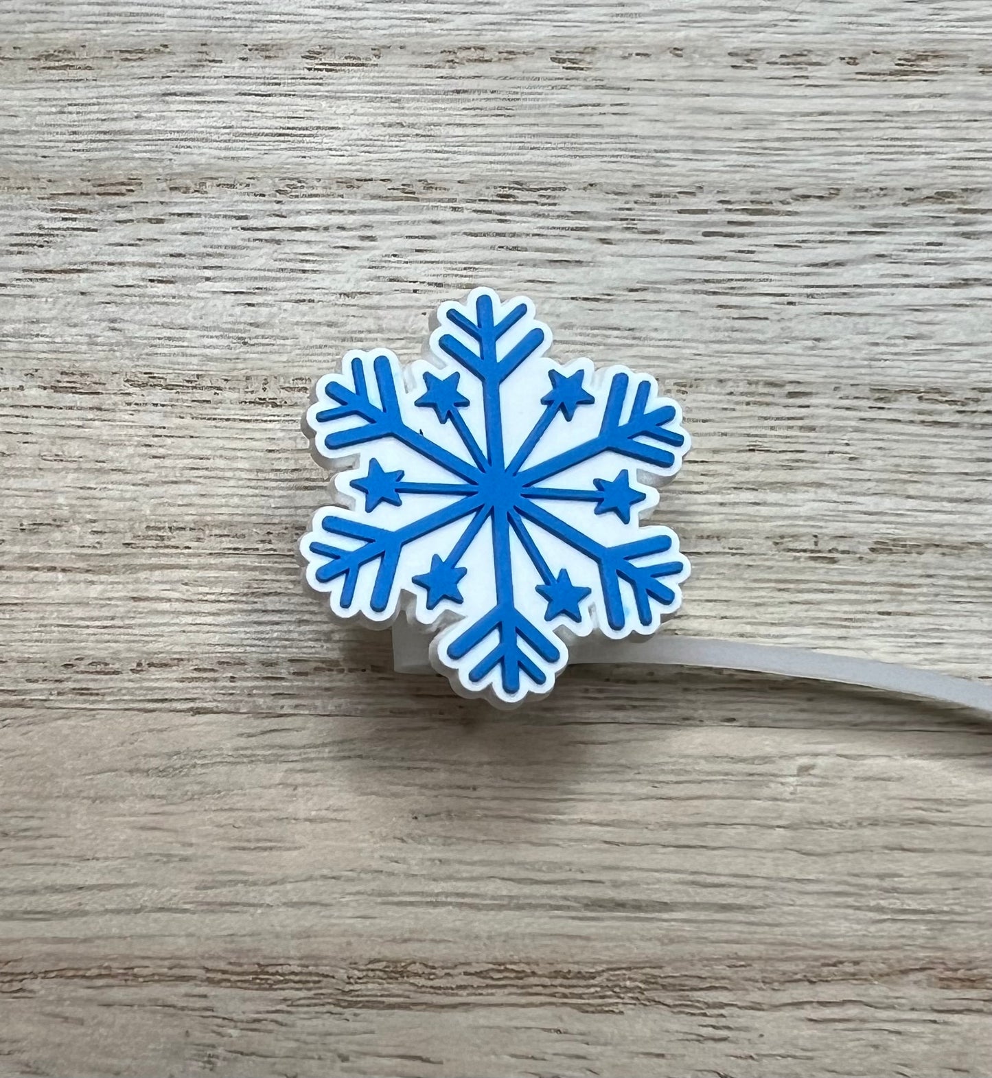 Straw Topper - Blue Snowflake