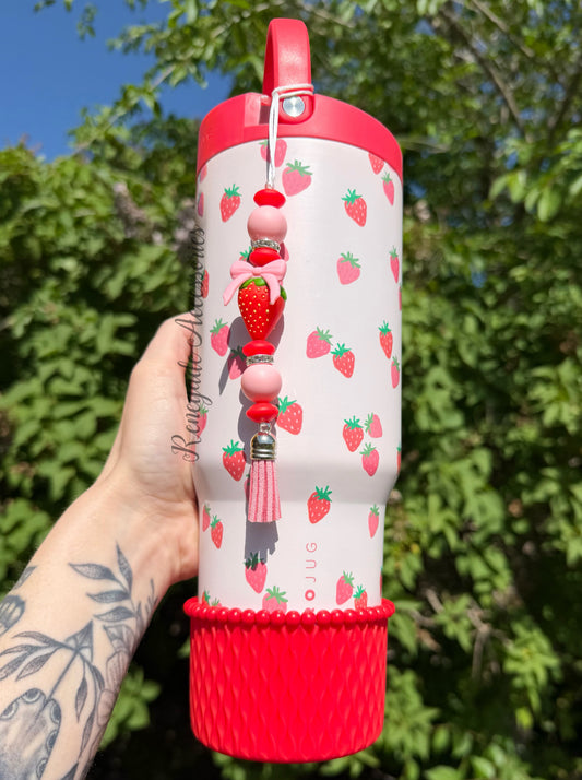 Silicone Charm - Enchanted Charms - Strawberry - Berry Cute 🖤32 Oz Sport🖤