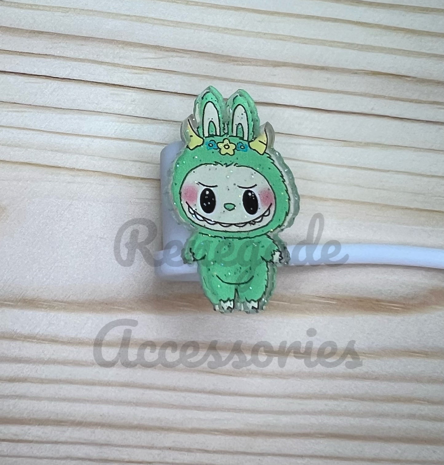 Straw Topper - Bubu Horns Green
