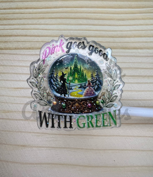 Straw Topper - Wicked - Pink Goes Good With Green