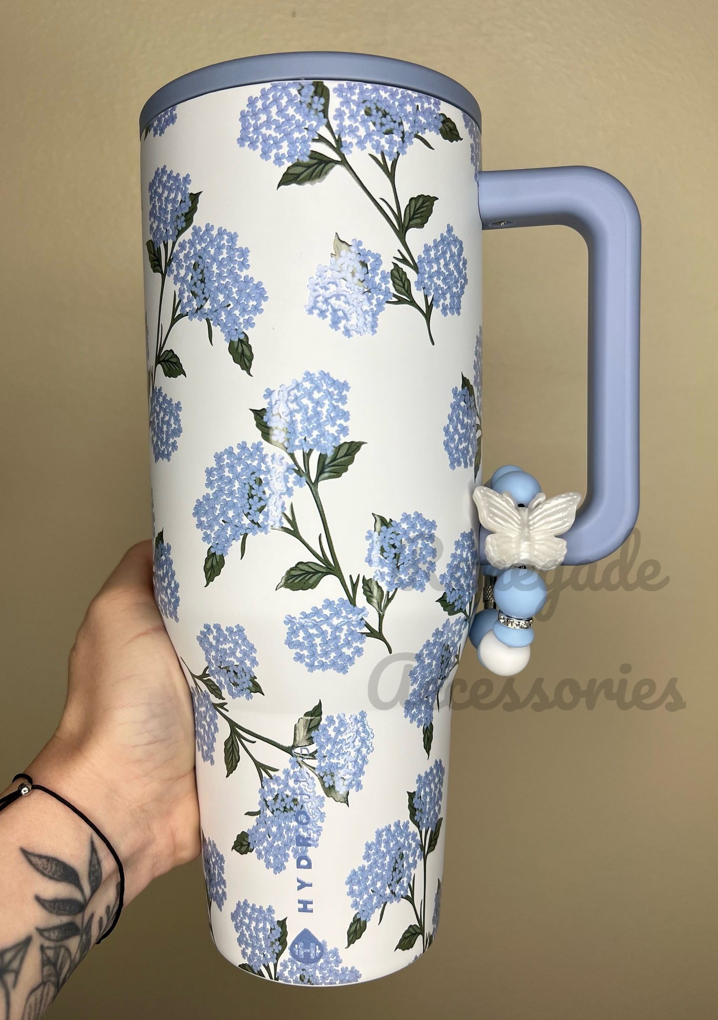 Silicone Charm - Hydrangea Butterfly