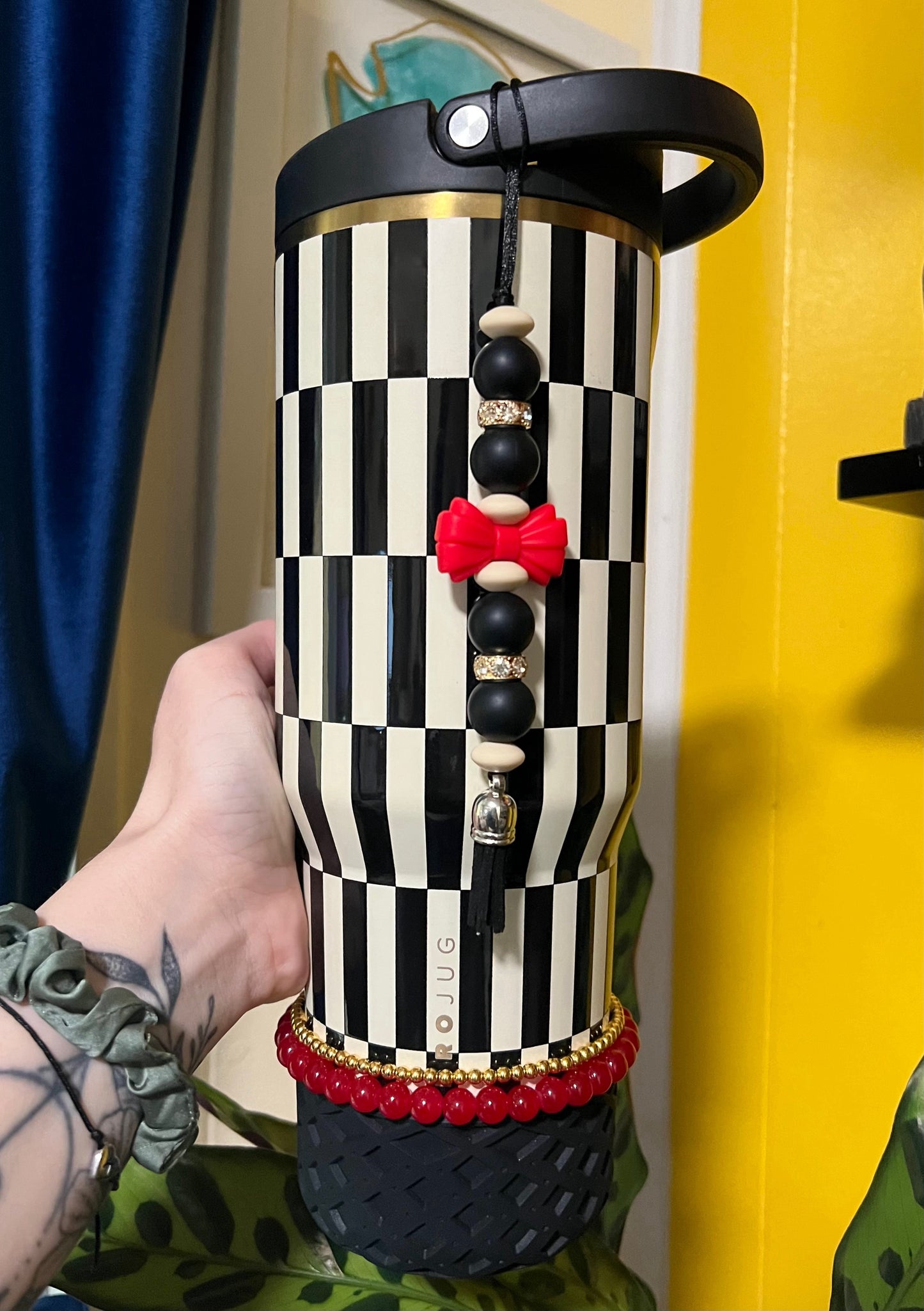 Silicone Charm - Enchanted Charms - Red Bow - Black Tie