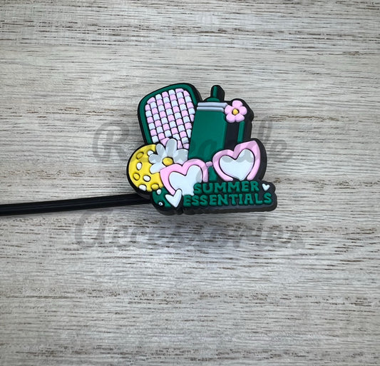 Straw Topper - Summer Essentials Pickleball - Emerald Cabana