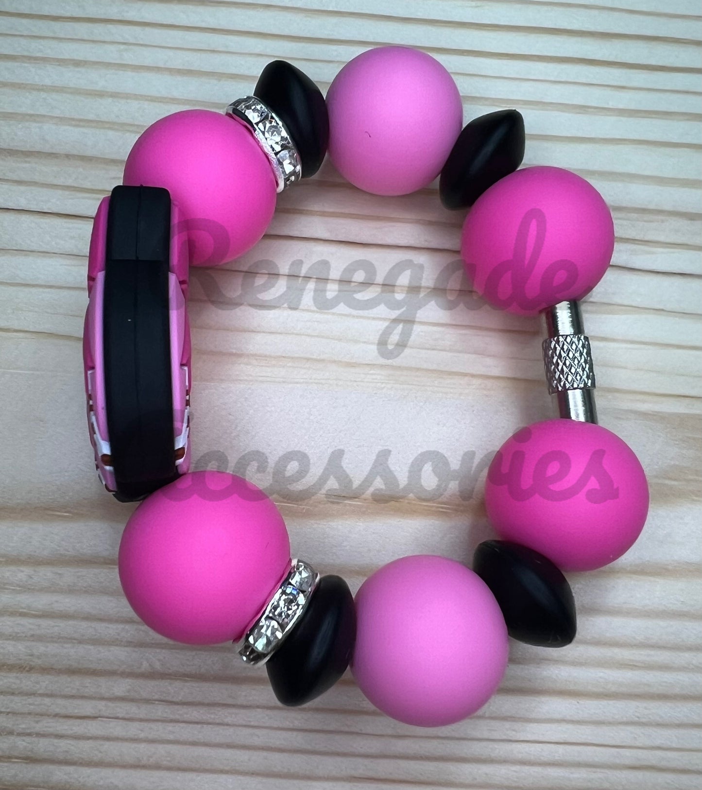 Silicone Charm - Pink Pumpkin Bow