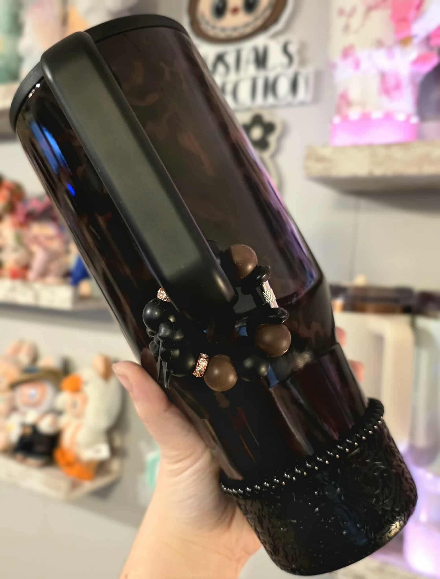 Silicone Charm - Black Bow - Tortoise