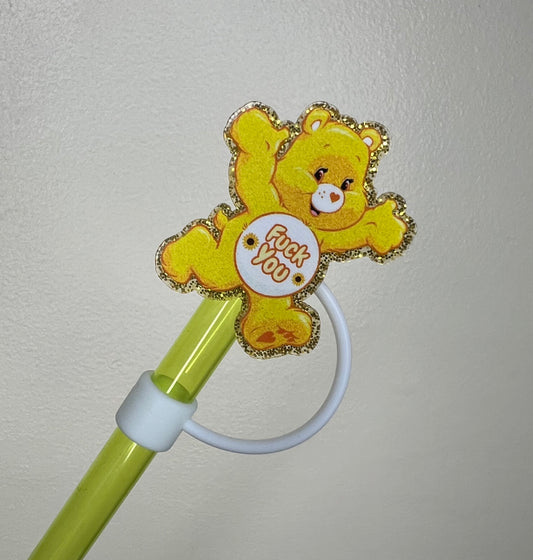 Straw Topper - Acrylic - F*** You C Bear Character