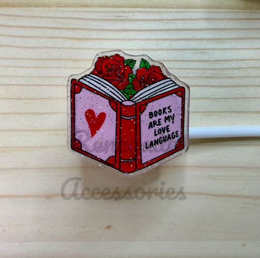 Straw Topper - Books Are My Love Language