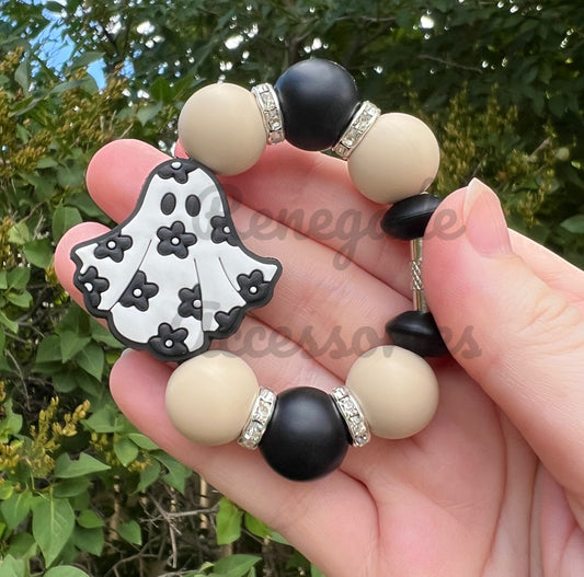 Silicone Charm - Floral Ghost - Aubrie Checkers