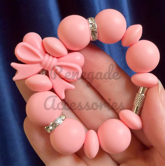 Silicone Charm - Pink Bow