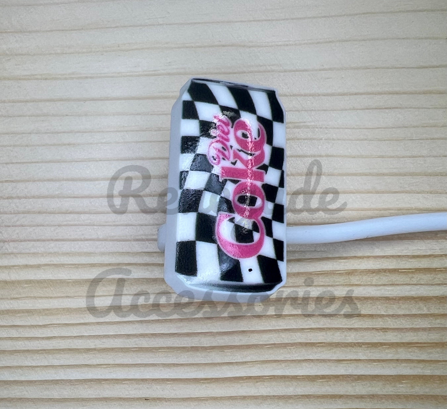 Straw Topper - Diet Cola Checkers