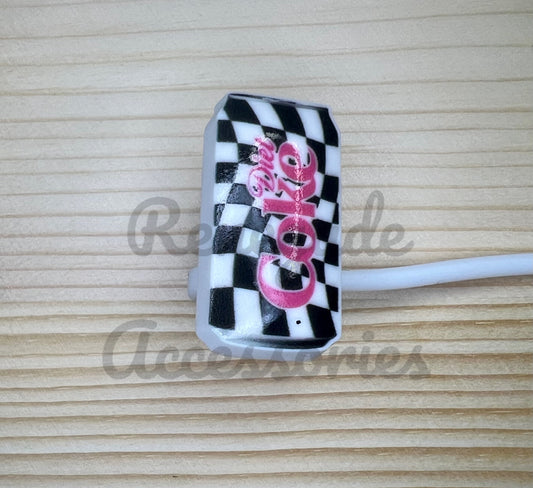 Straw Topper - Diet Cola Checkers