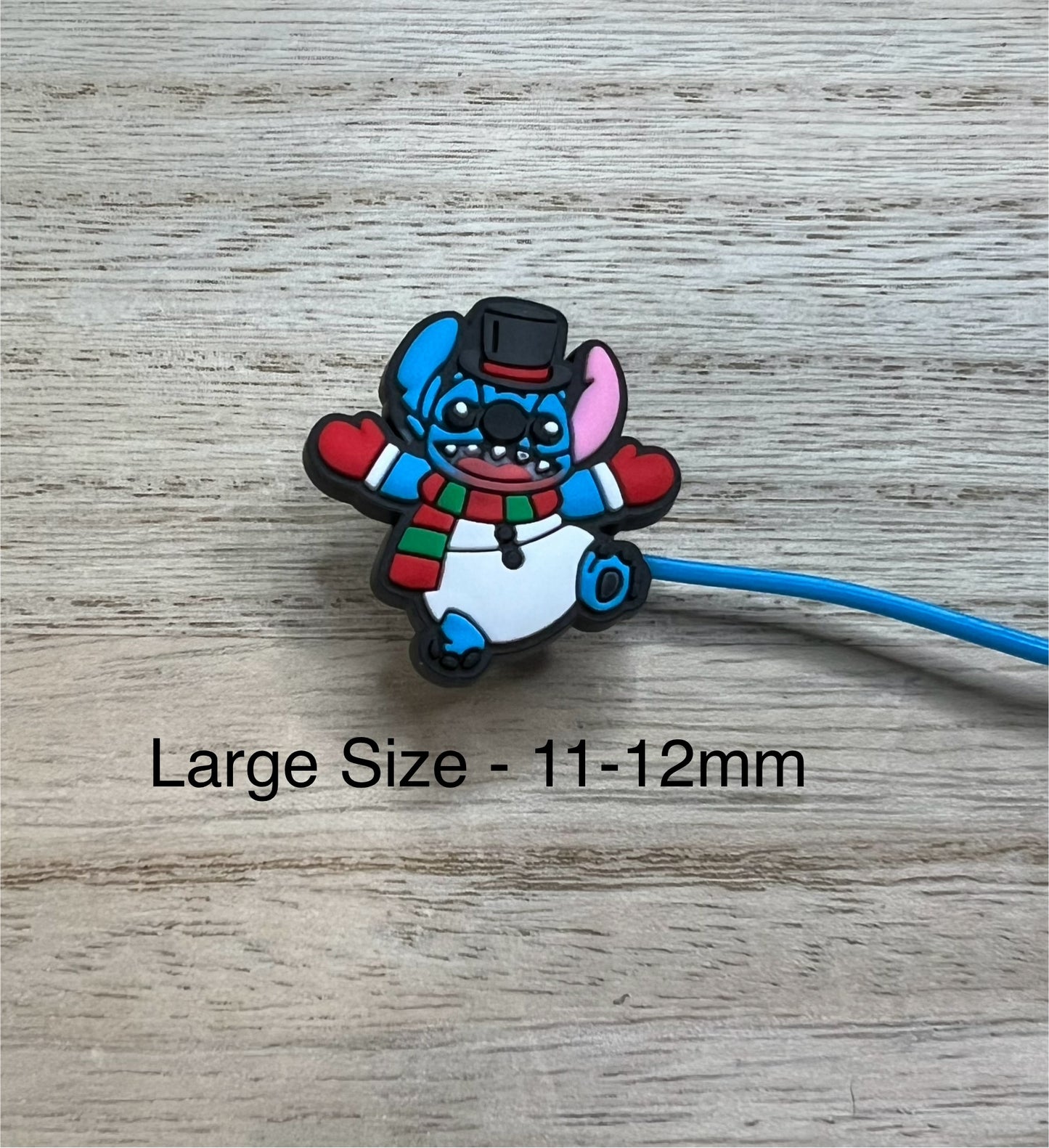 LARGE Straw Topper - Blue Alien Snowman - Character