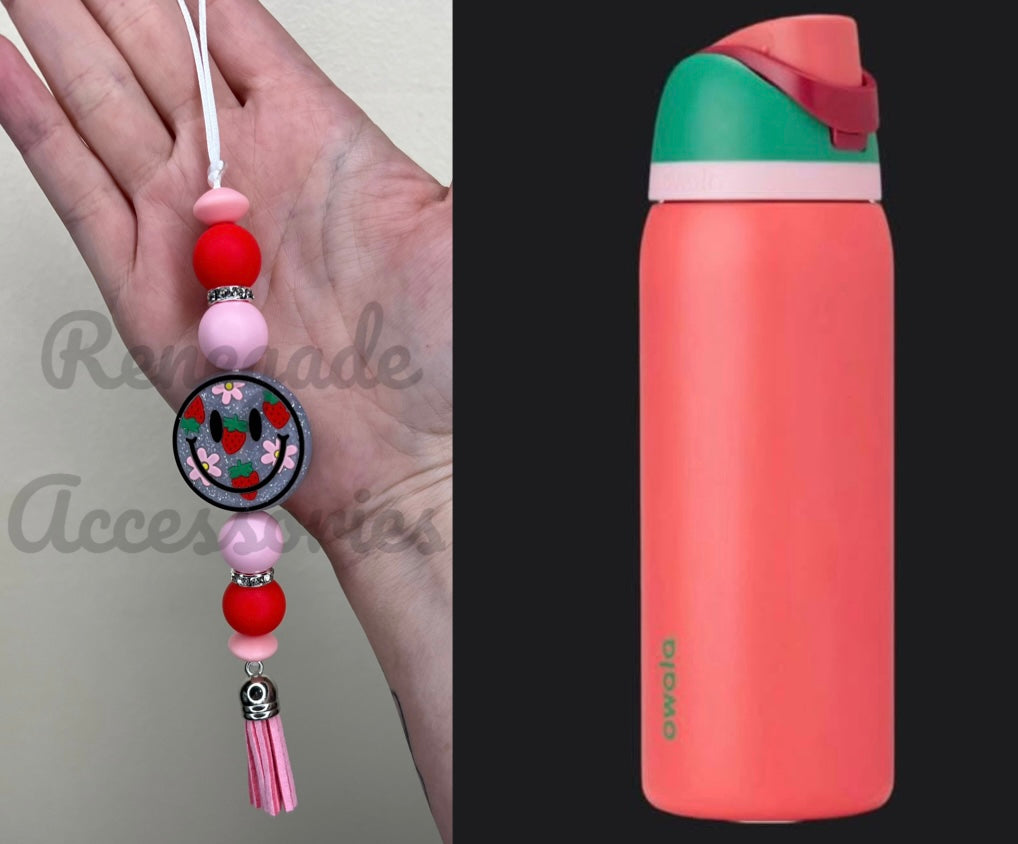 Silicone Charm - Enchanted Charms - Smiley Strawberry - Strawberry Fields