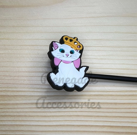 Straw Topper - Marie Cat Character