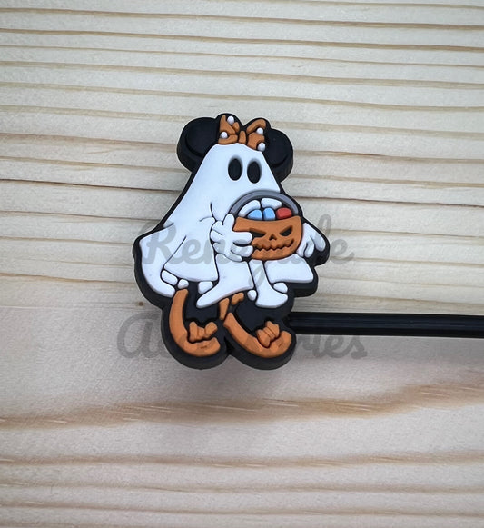 Straw Topper - Mouse Ears Ghost Trick Or Treat