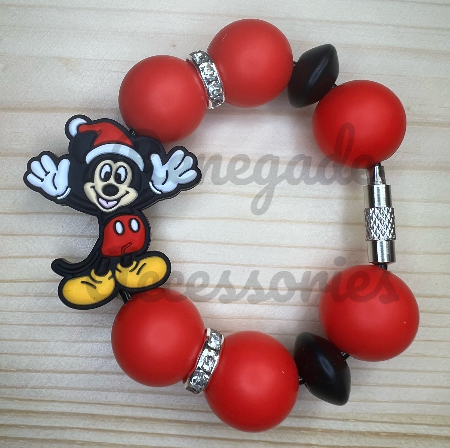 Silicone Charm - Mouse Ears Christmas