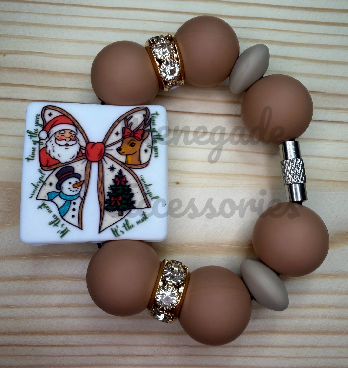 Silicone Charm - Most Wonderful Time Of The Year Bow