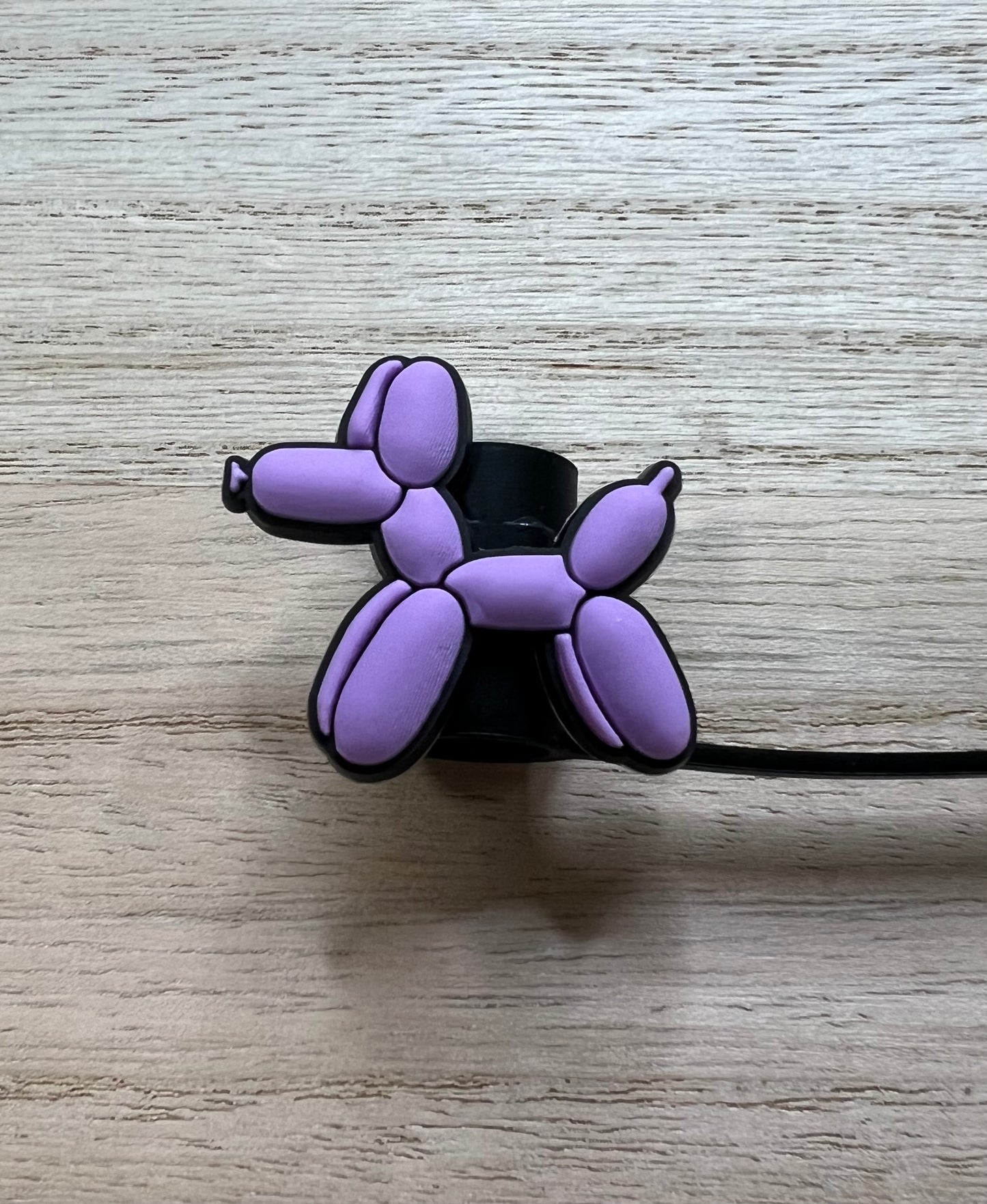 Straw Topper - Purple Balloon Dog