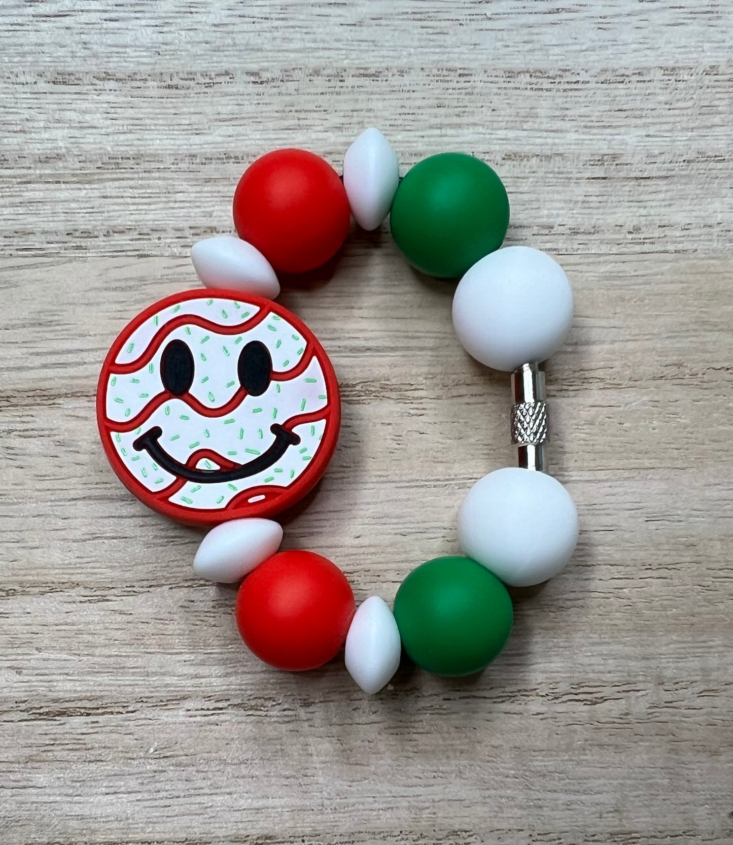 Silicone Charm - Christmas Cake Smiley