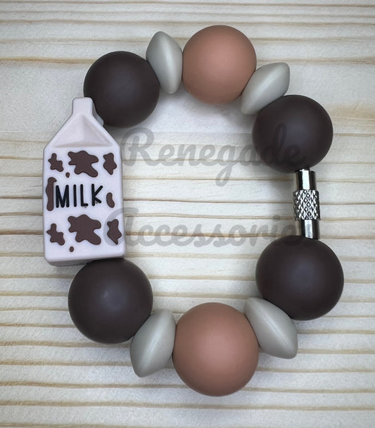 Silicone Charm - Chocolate Milk - Cow Print