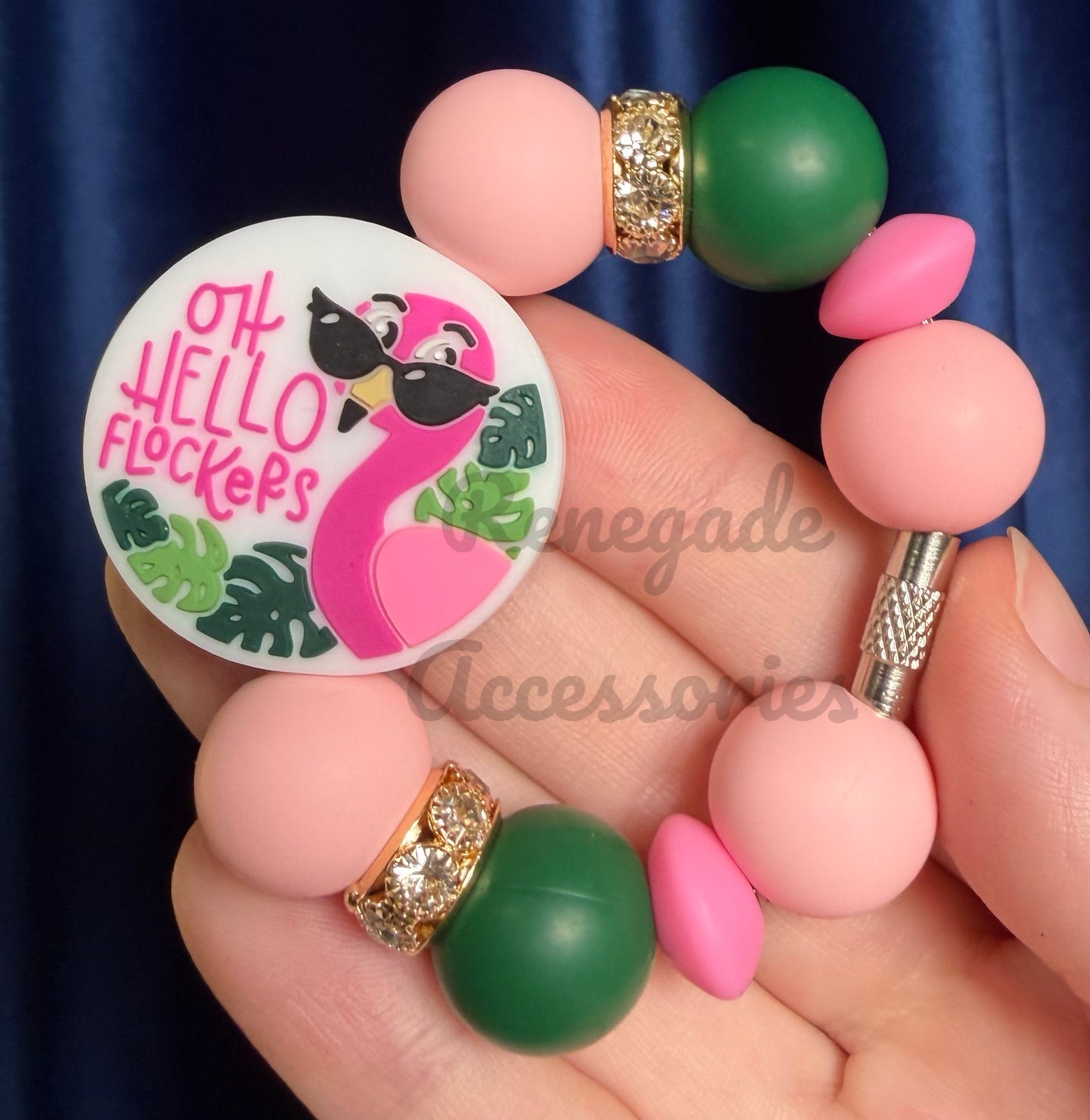 Silicone Charm - Oh Hello Flockers Flamingo - Monstera