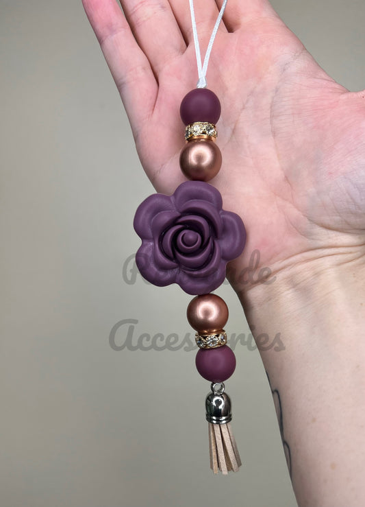 Silicone Charm - Enchanted Charms - Plum Purple Rose