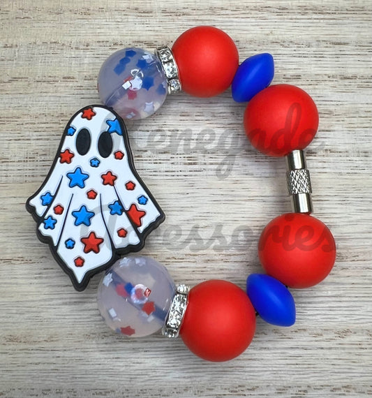 Silicone Charm - Patriotic Ghost
