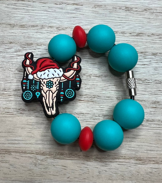 Silicone Charm - Christmas Skull - Steer