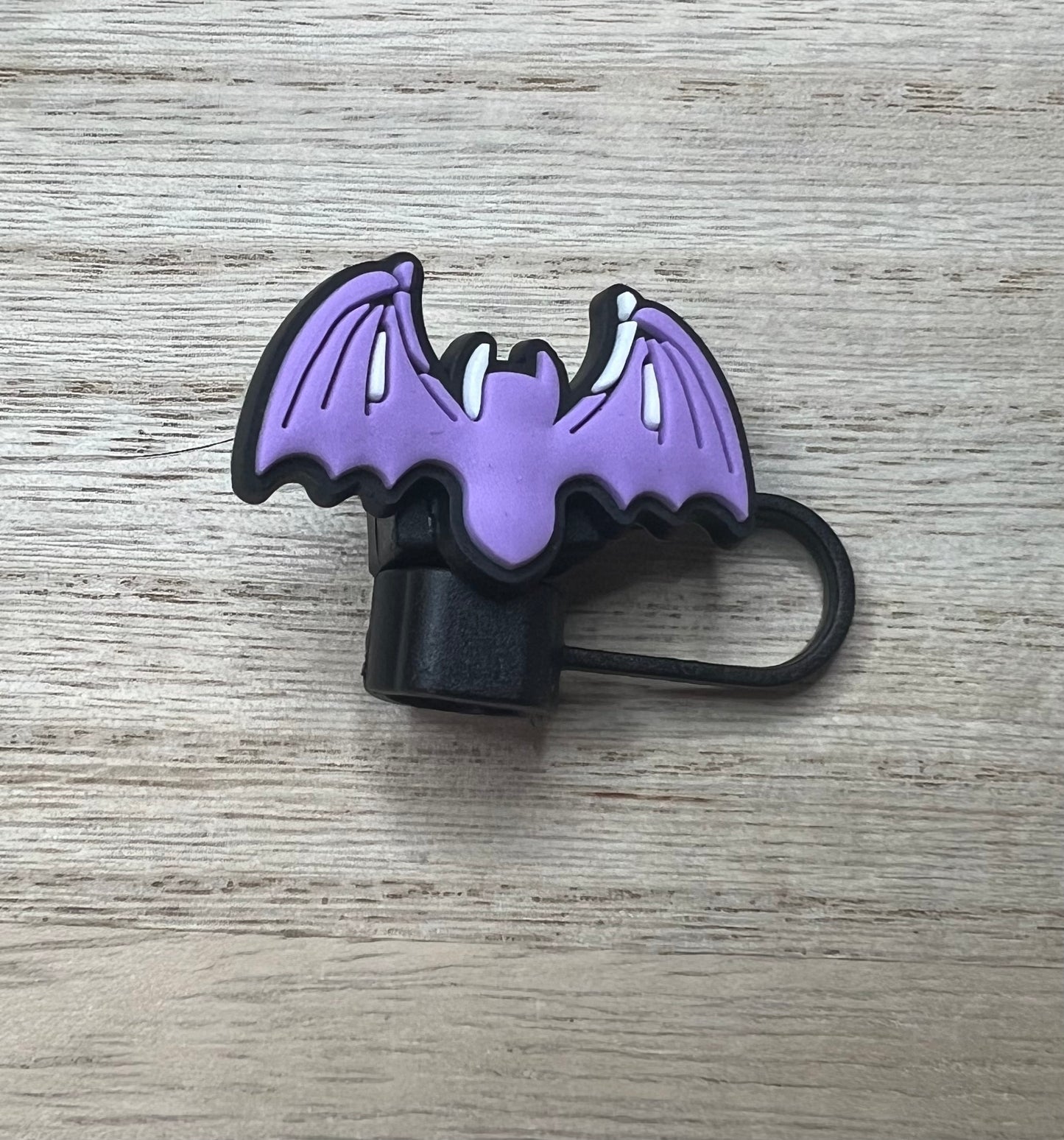 Straw Topper - Purple Bat
