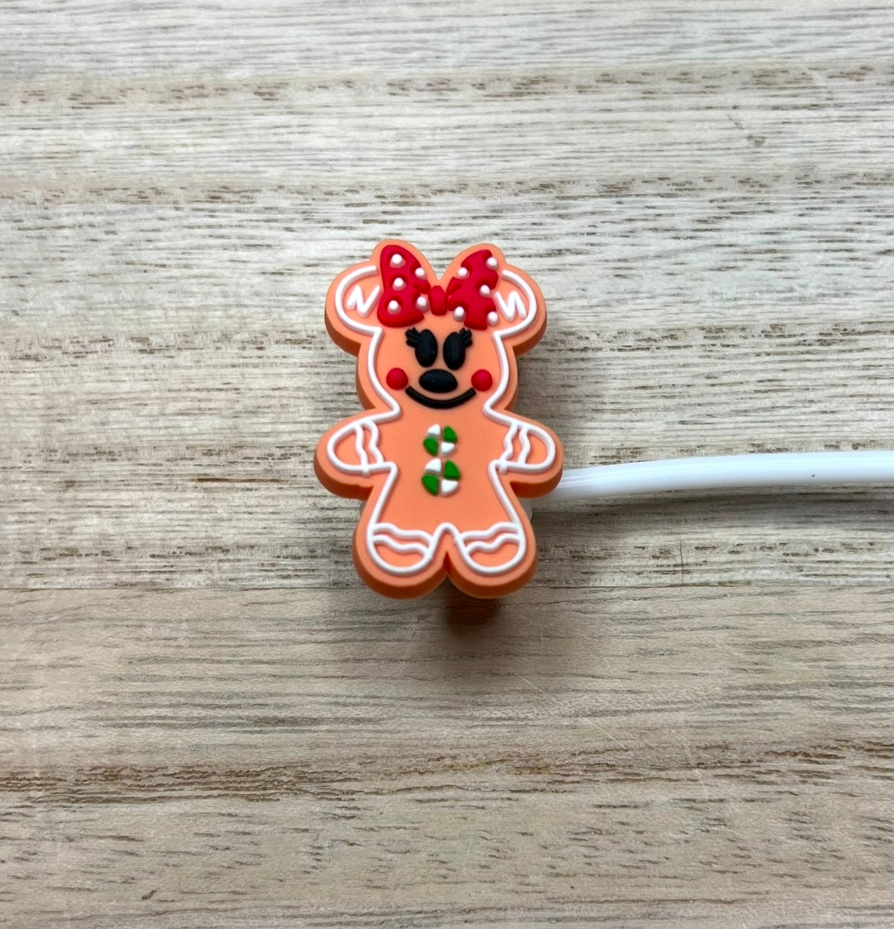 Straw Topper - Gingerbread Mouse Ears Girl Body