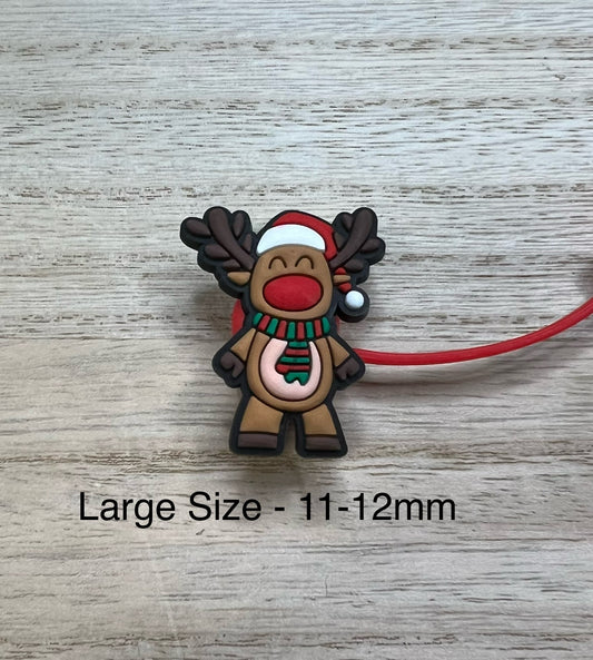 LARGE Straw Topper - Moose/ Reindeer