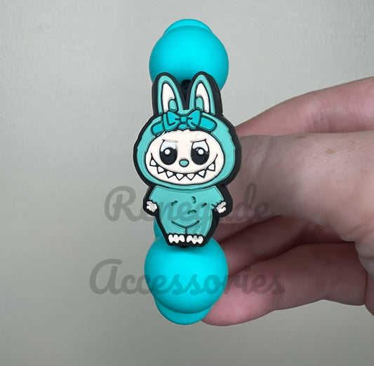 Silicone Charm - Bubu Turquoise/Teal Bow