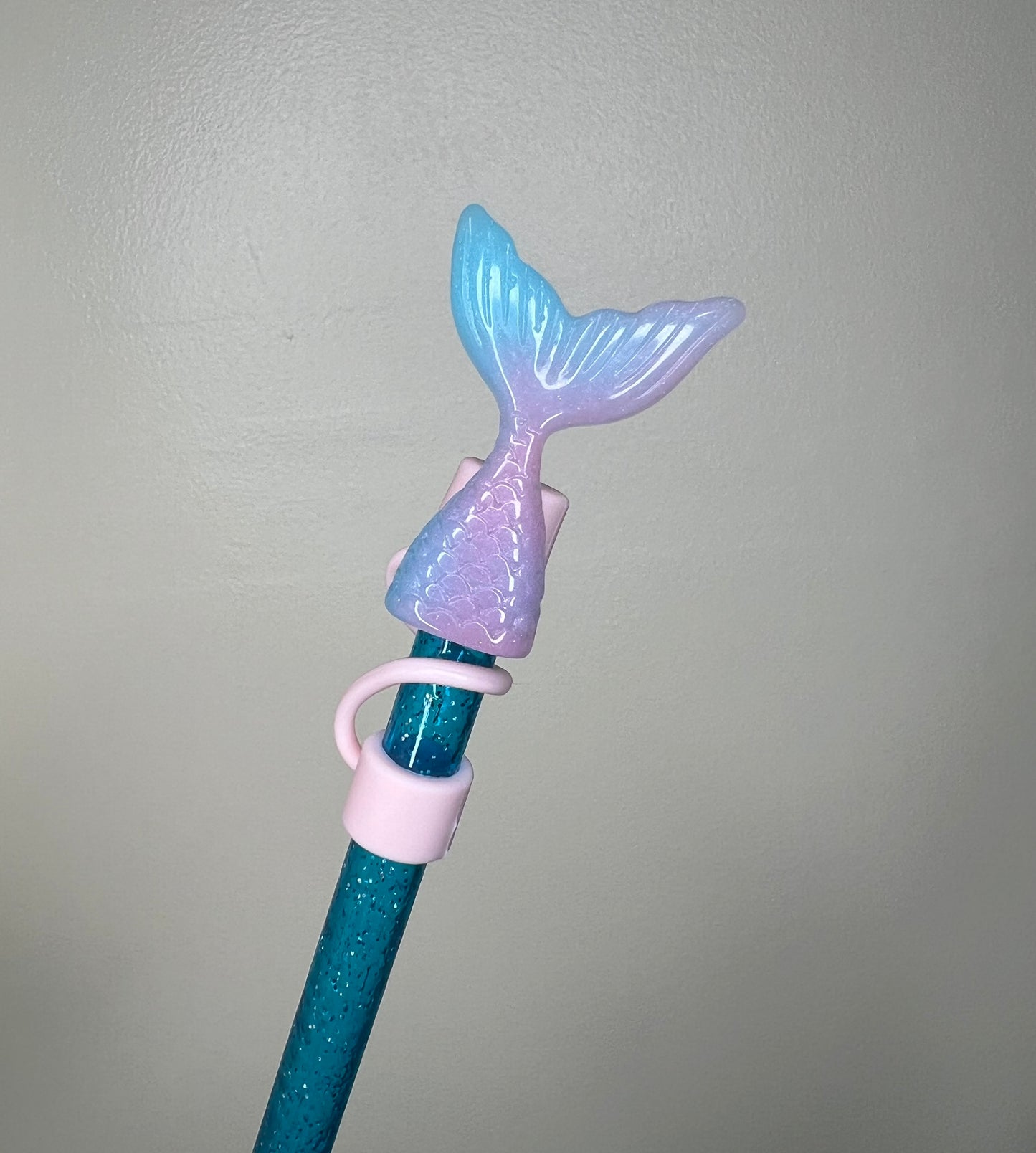 Straw Topper - Mermaid Tail - Blue & Purple/Pink