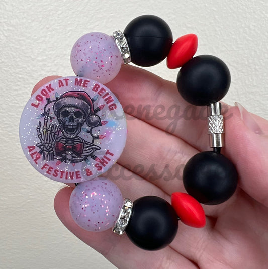 Silicone Charm - Being All Festive Skeleton