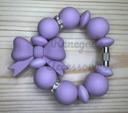 Silicone Charm - Purple Bow