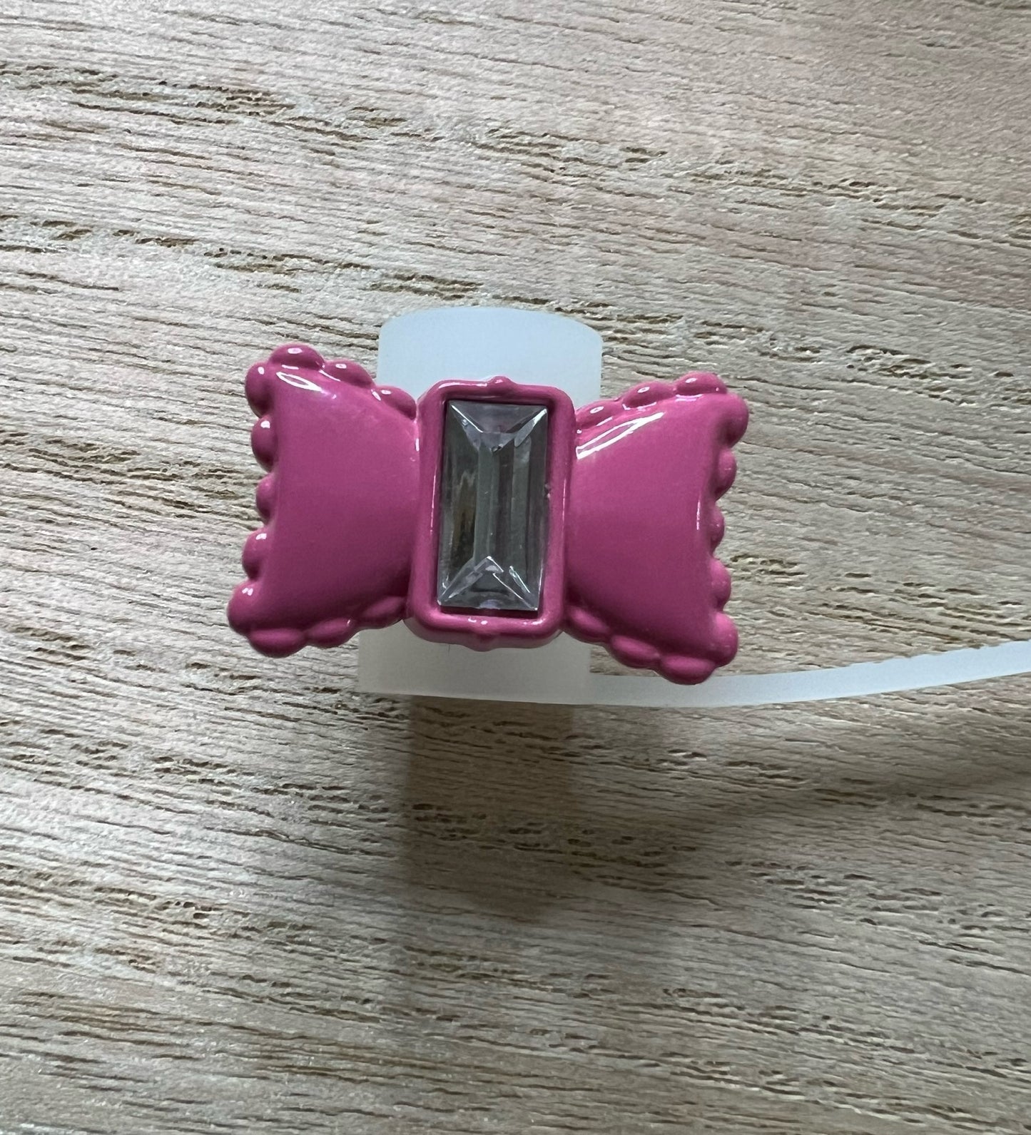 Straw Topper - Acrylic Pink Bow